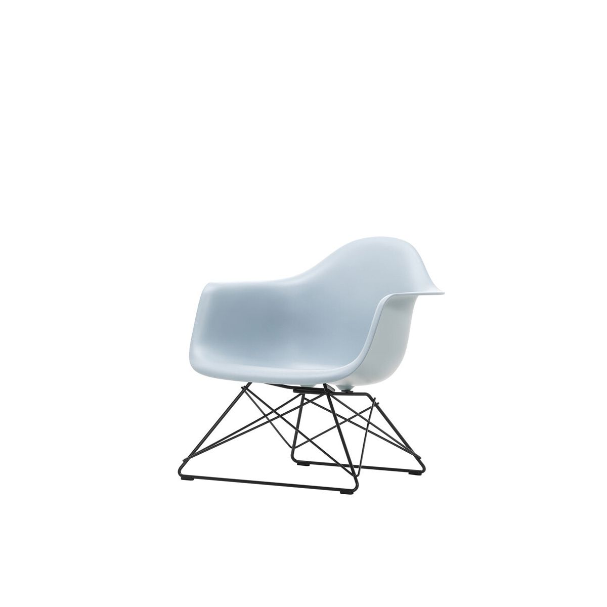 Eames Plastic Armchair LAR, sortlakeret fra Vitra (Ice grey)