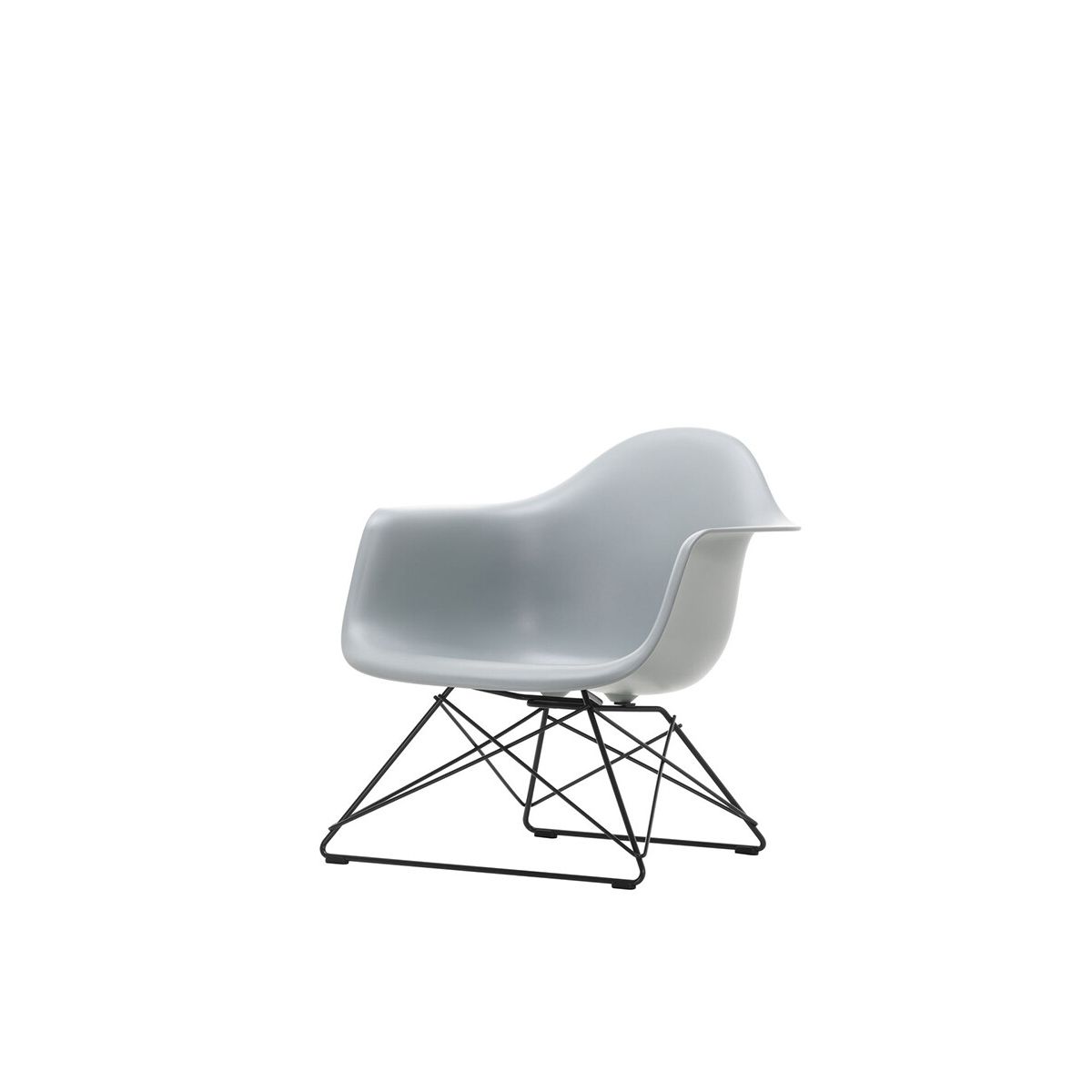 Eames Plastic Armchair LAR, sortlakeret fra Vitra (Light grey)