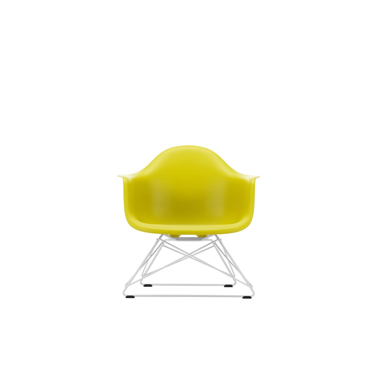 Eames Plastic Armchair LAR, hvidlakeret fra Vitra (Mustard)