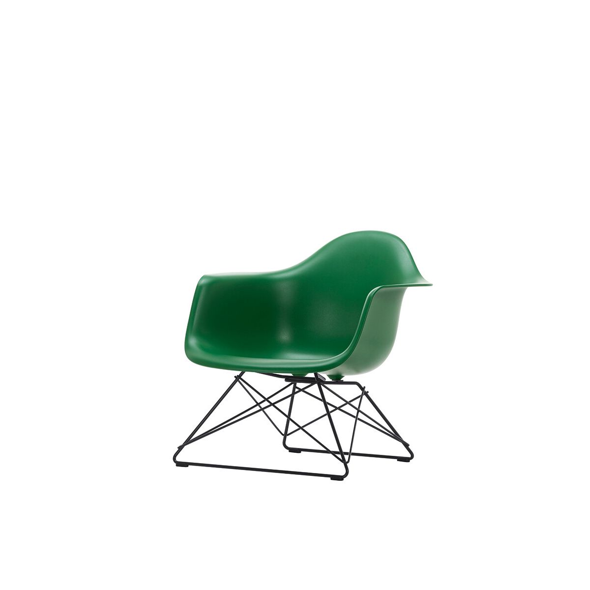 Eames Plastic Armchair LAR, sortlakeret fra Vitra (Emerald)