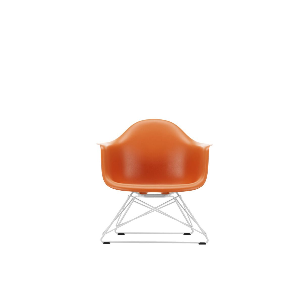 Eames Plastic Armchair LAR, hvidlakeret fra Vitra (Rusty Orange)