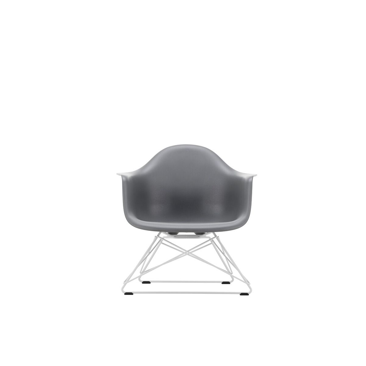 Eames Plastic Armchair LAR, hvidlakeret fra Vitra (Granite grey)