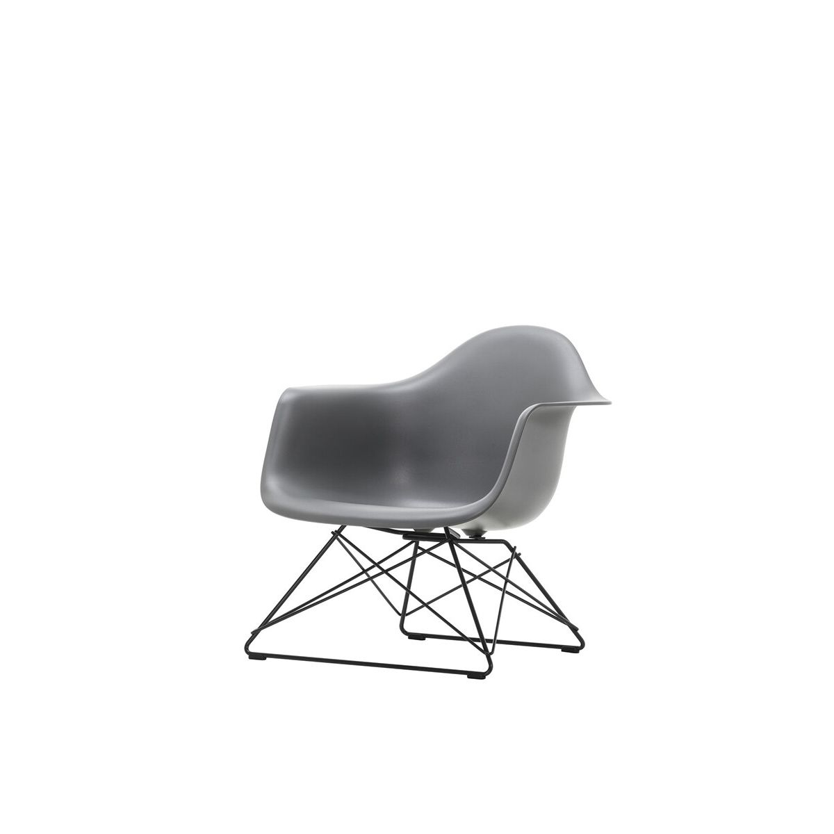 Eames Plastic Armchair LAR, sortlakeret fra Vitra (Granite grey)