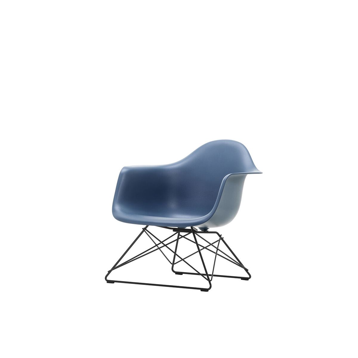 Eames Plastic Armchair LAR, sortlakeret fra Vitra (Sea blue)