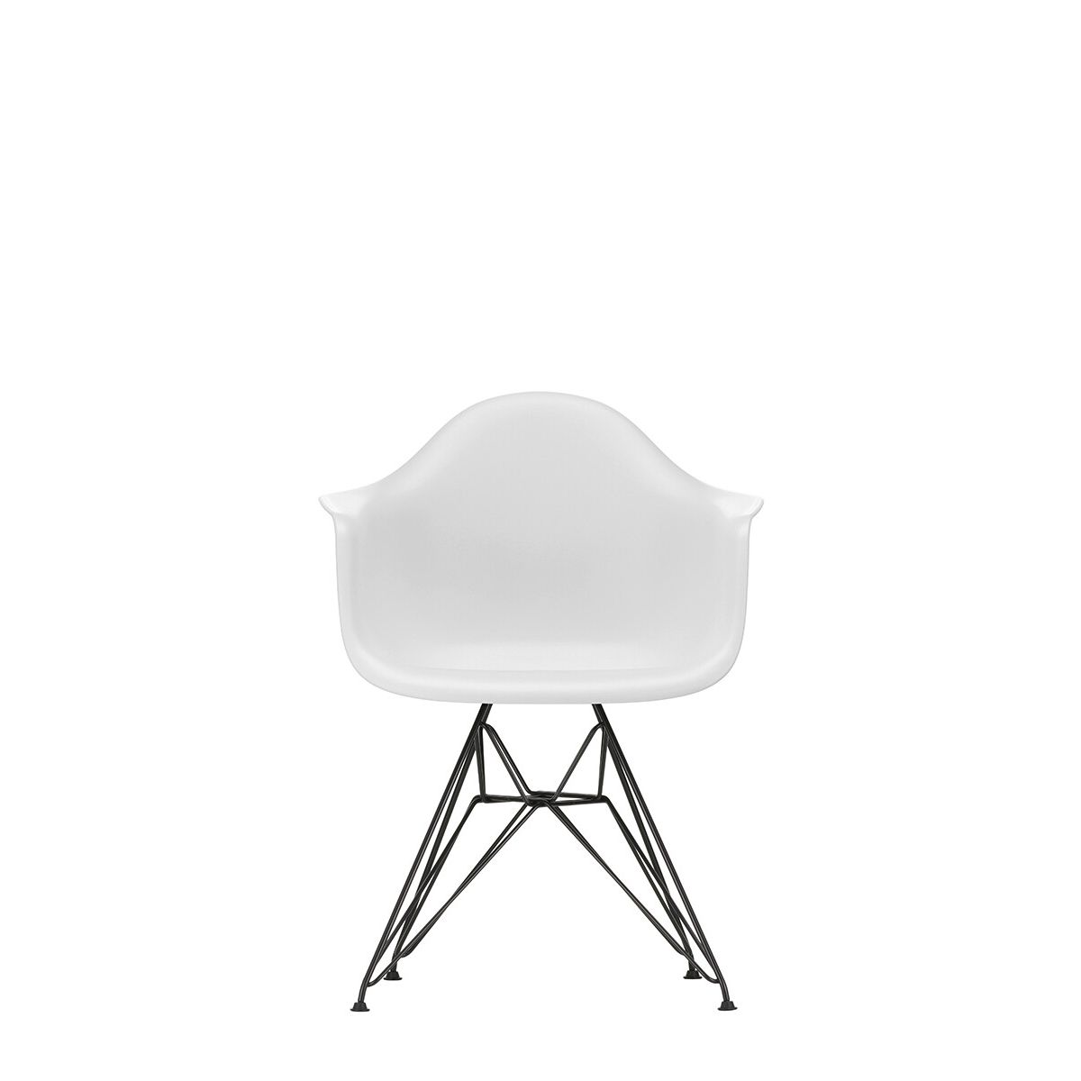 Eames Plastic Armchair DAR, sort pulverlakering fra Vitra (White)