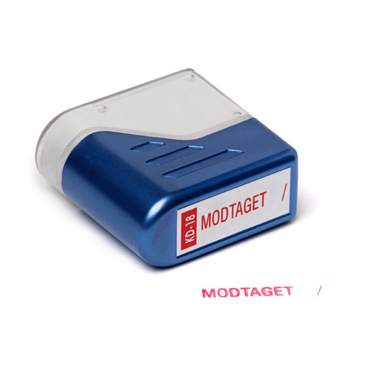 Deskmate Stempel Modtaget - Rød tekst