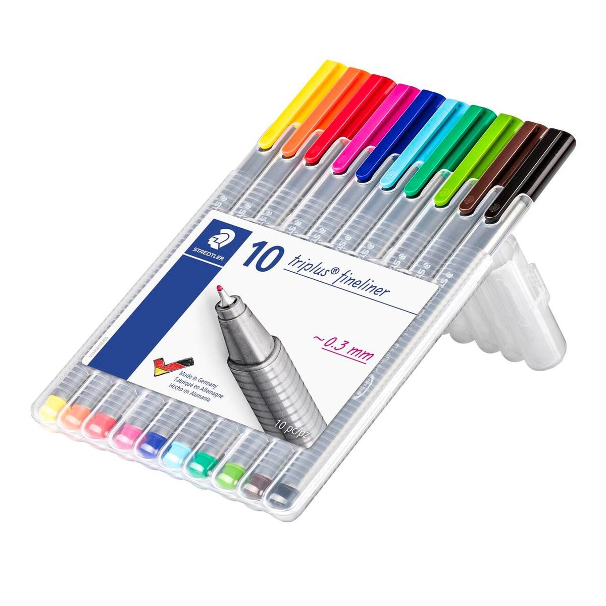 Fineliner Staedtler triplus ass. 0,3mm. 10stk/pk