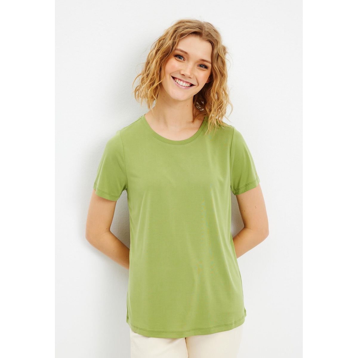 IN FRONT Nina T-shirt, Farve: Apple Green, Størrelse: S, Dame