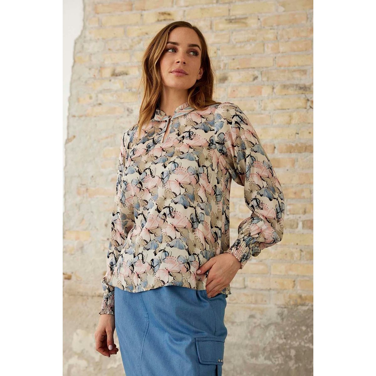 IN FRONT Juliet Bluse, Farve: Multicolour, Størrelse: XL, Dame