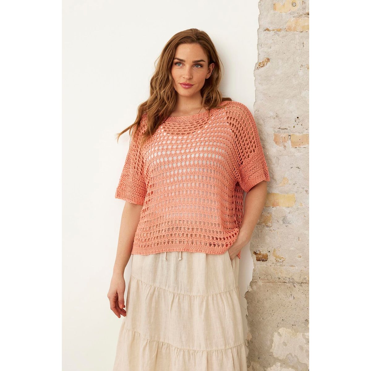 IN FRONT Nova Bluse, Farve: Coral, Størrelse: M/L, Dame