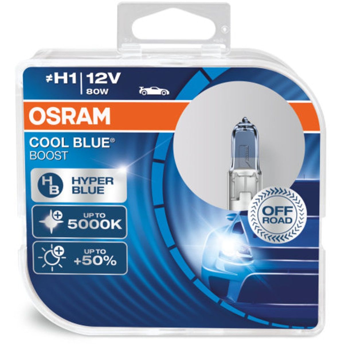 Osram H1 Cool Blue Boost pærer med +50% mere lys, (2 stk) pakke