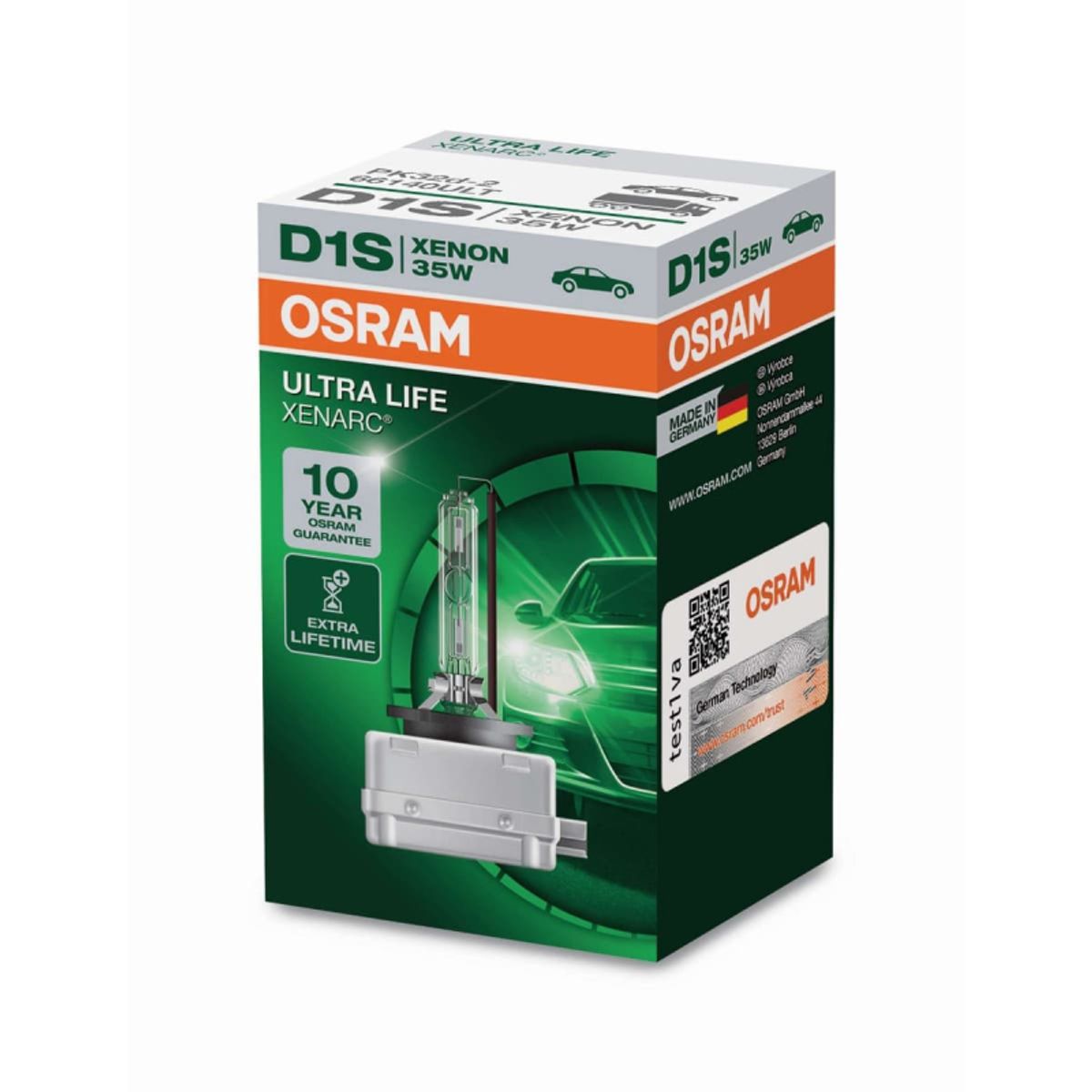 Osram D1S Ultra Life Xenarc, Xenon pære (1 stk) 10 års garanti