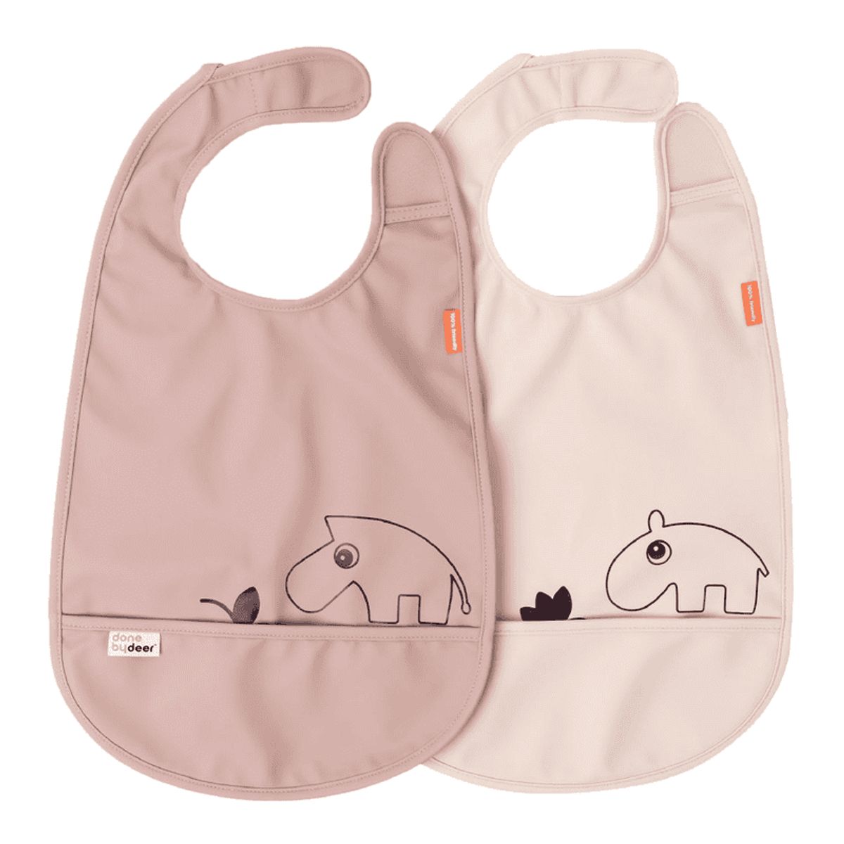 Bib w/velcro 2-pack Deer friends Pudder