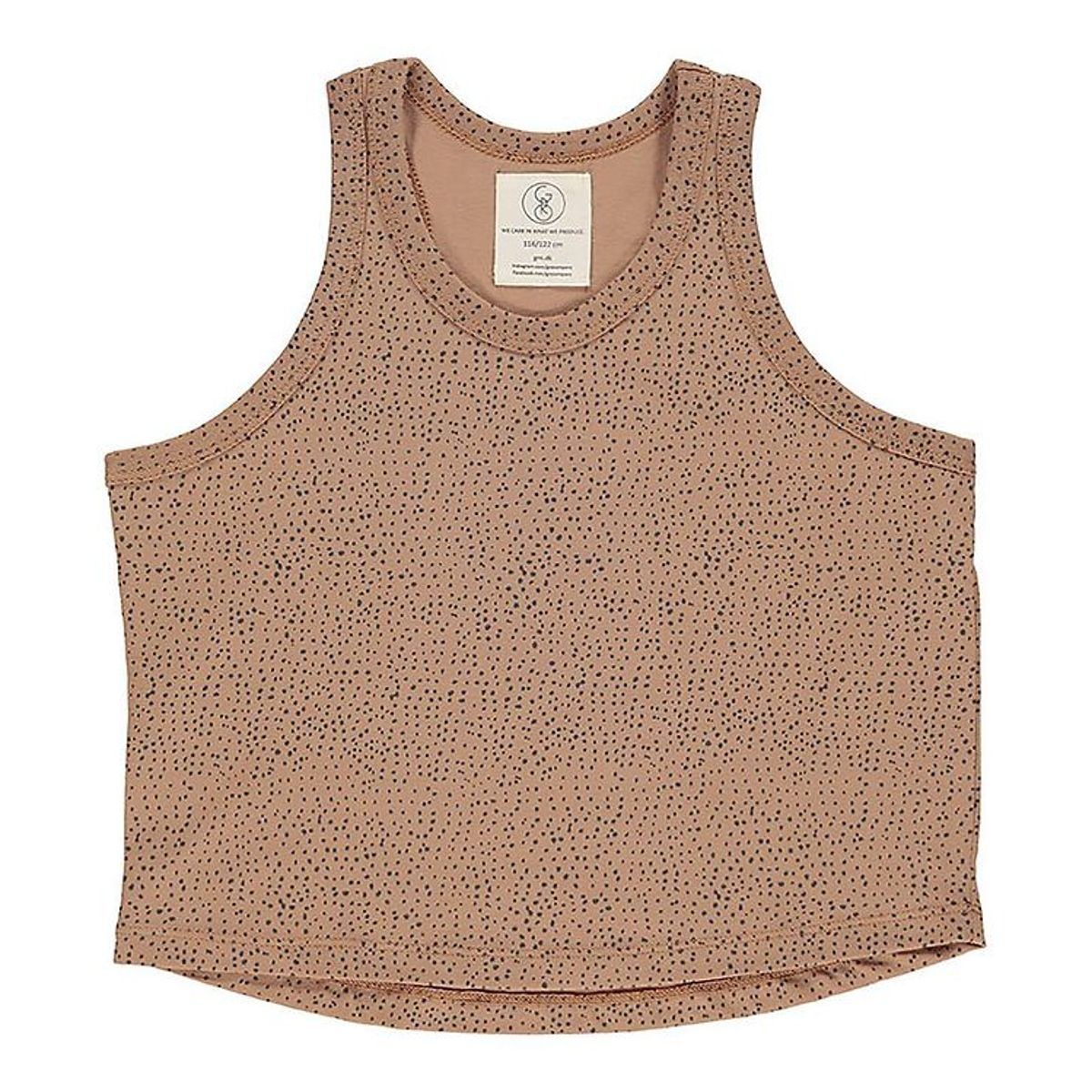 Gro top - Gyda - Warm Beige m. Prikker