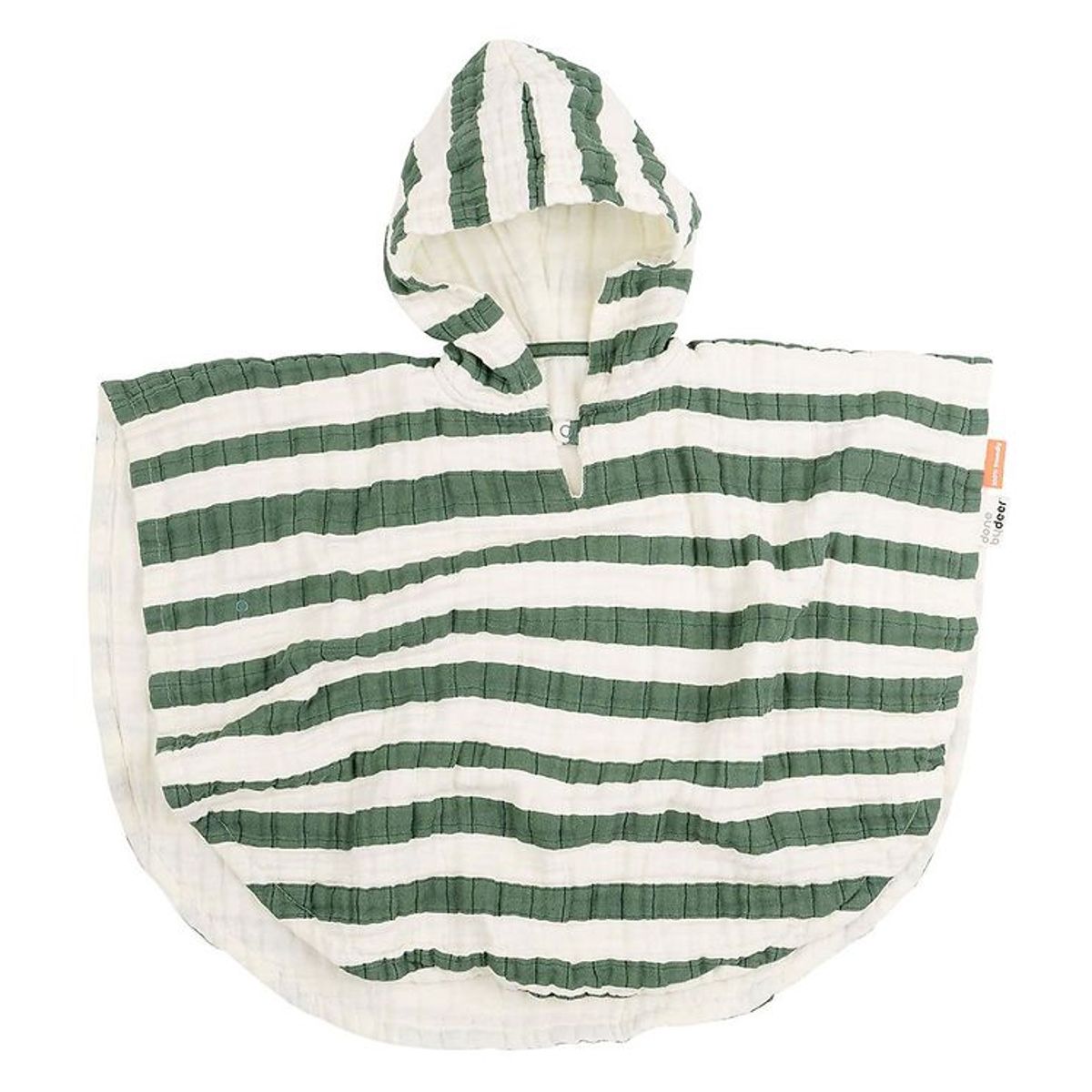 Done By Deer Badeponcho - Stripes Green