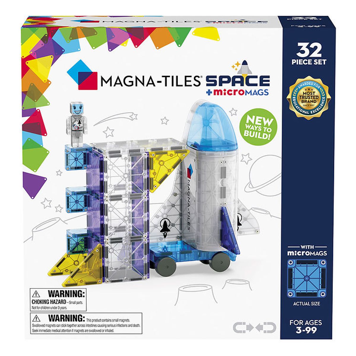 Magna-Tiles Magnetsæt - 32 Dele - Space + MicroMAGS