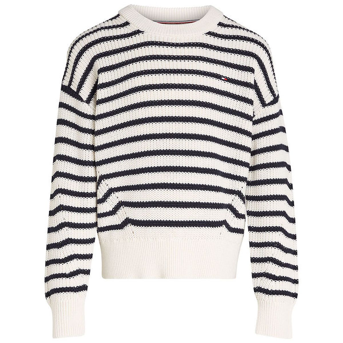 Tommy Hilfiger Bluse - Strik - Essential Stripe - Ancient White