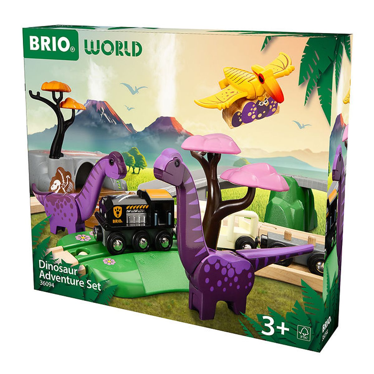 BRIO World Togbanesæt m. Dinosaurer - 21 dele - 36094