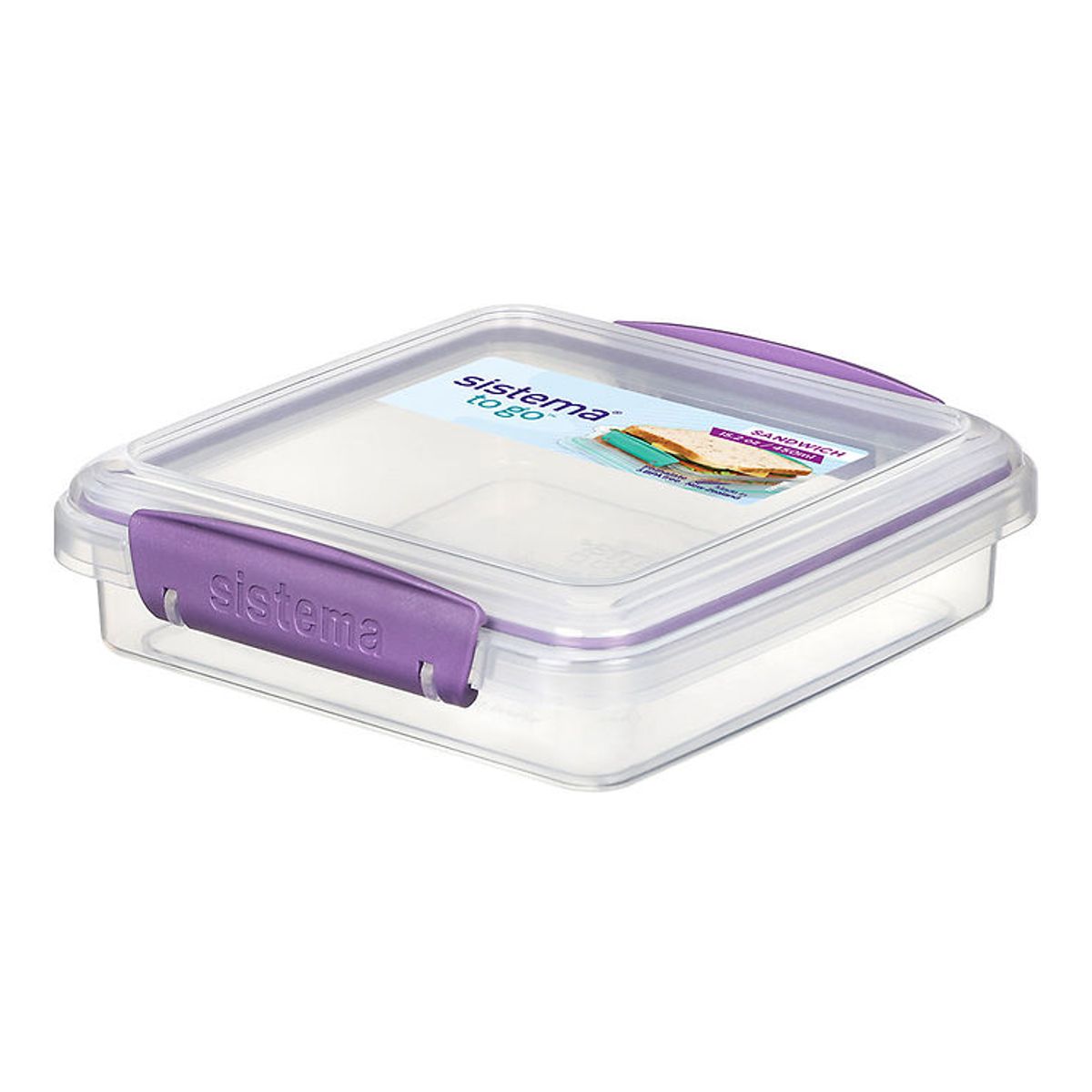 Sistema Madkasse - Sandwich Box To Go - 450 ml - Lilla