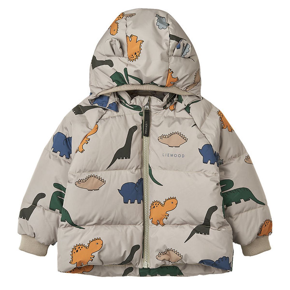 Liewood Vinterjakke - Polle Down Puffer - Dinosaurs/Mist