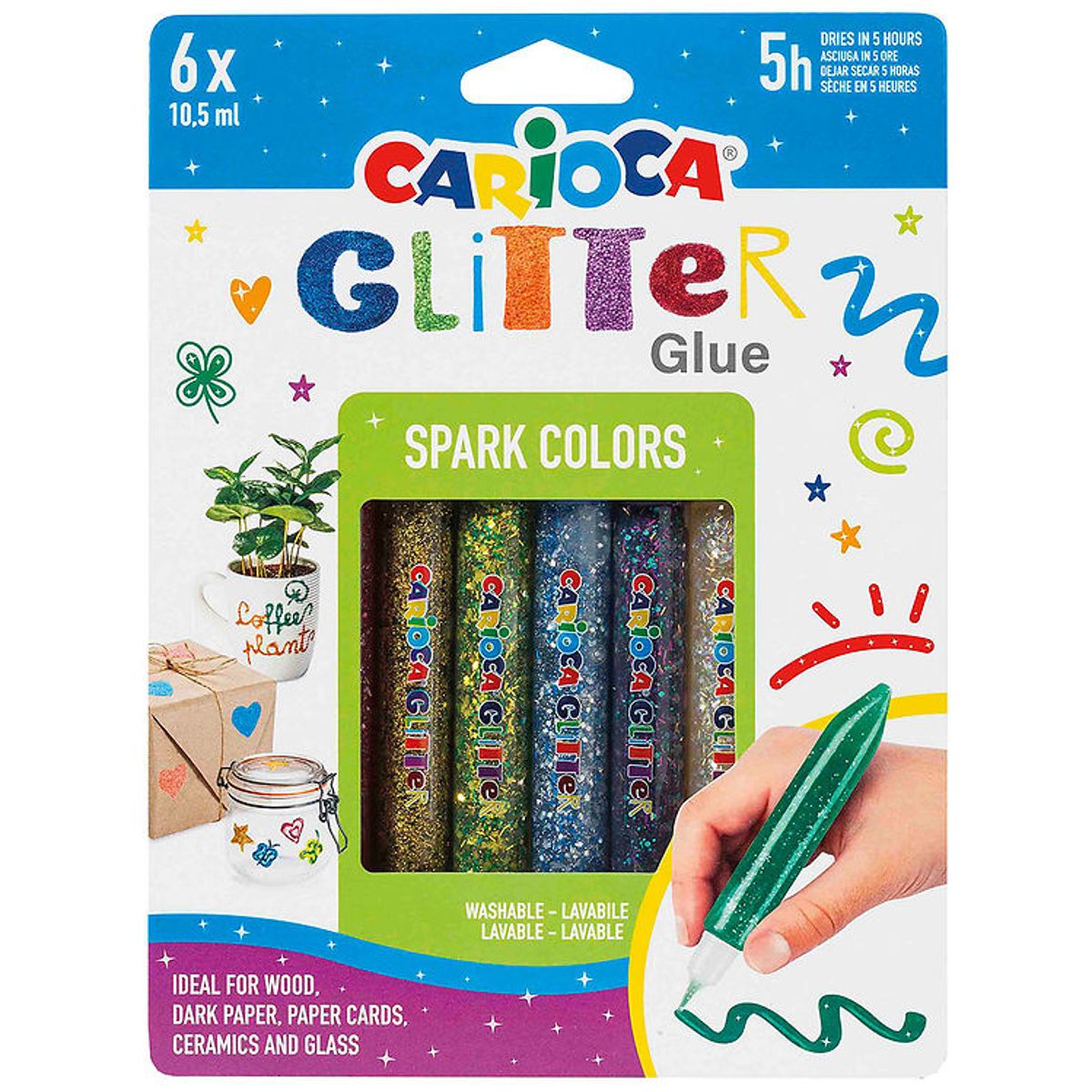 Carioca Glitterlim - 6 stk - Multifarvet