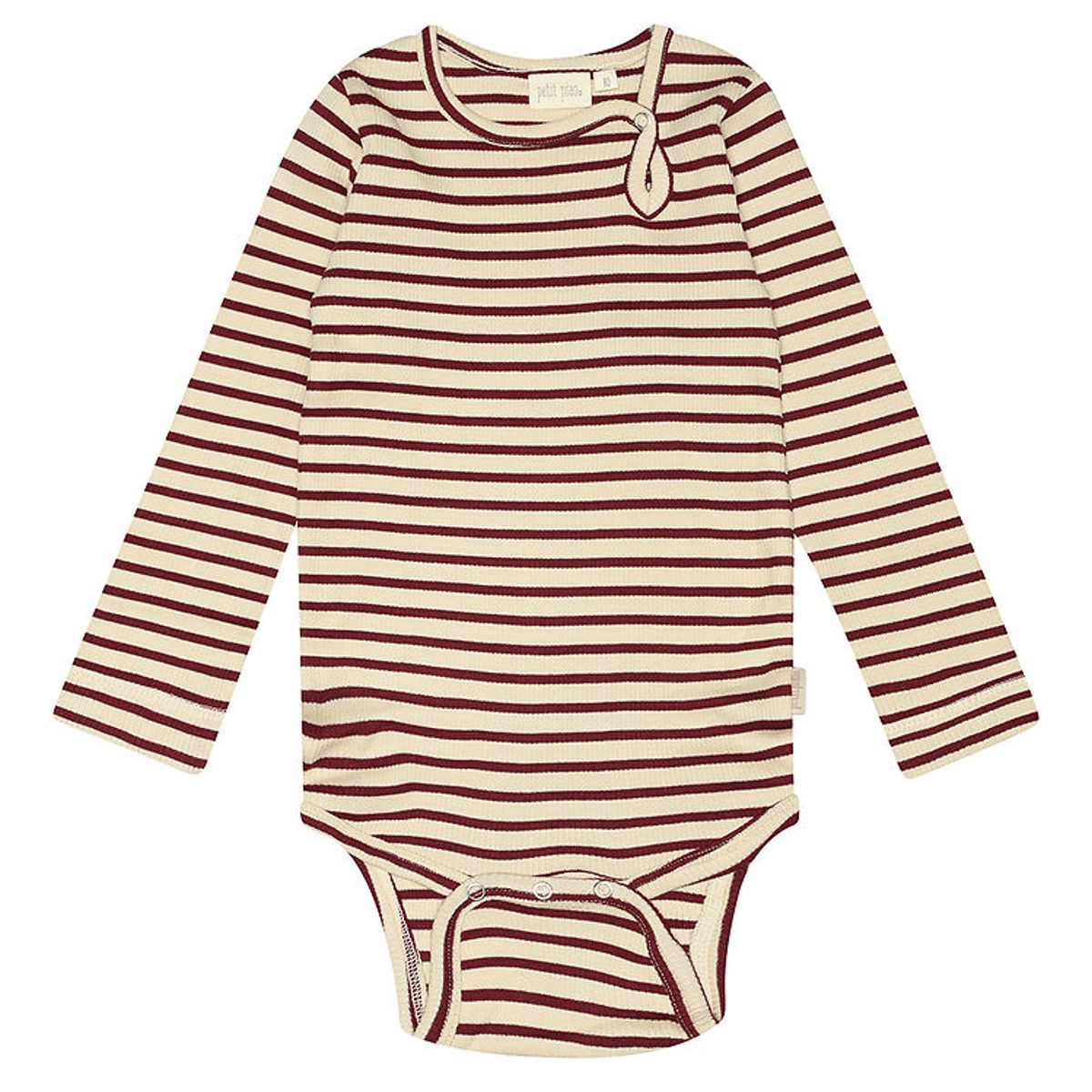 Petit Piao Body l/æ - Rib - Modal - Dark Cherry/Dark Off White