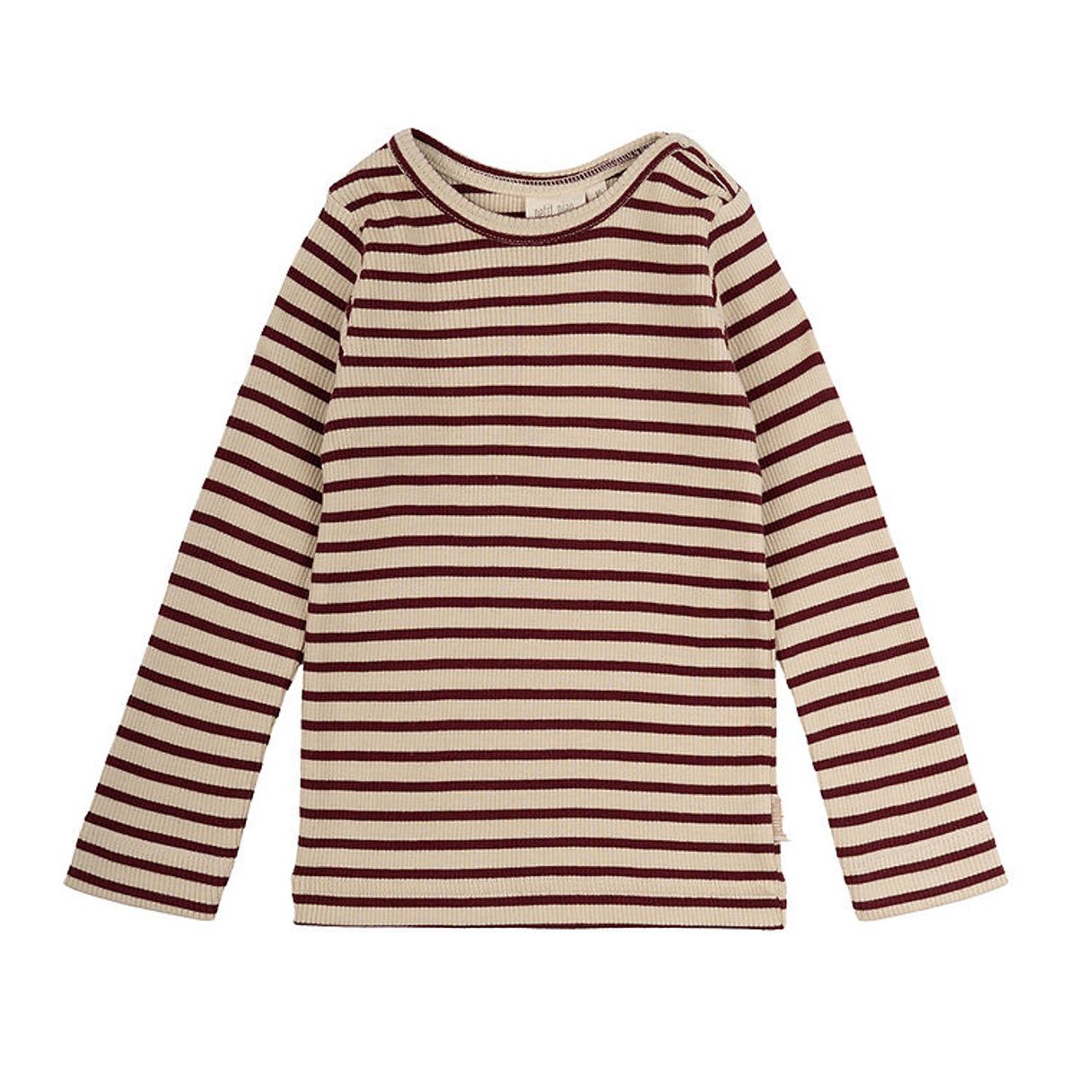 Petit Piao Bluse - Rib - Modal - Dark Cherry/Dark Off White