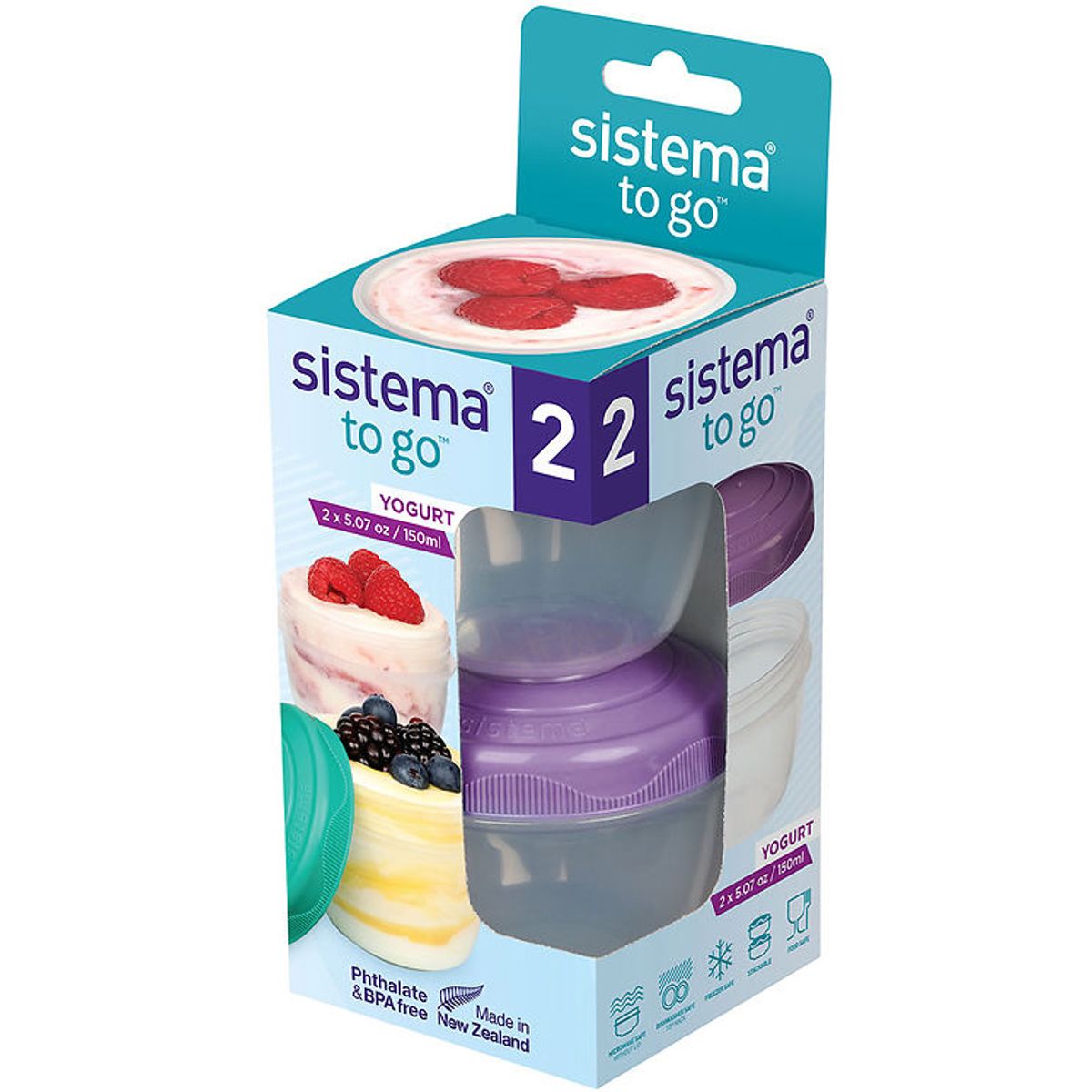 Sistema Beholdere - Yogurt 2-Pack - 150 ml - Turkis/Lilla