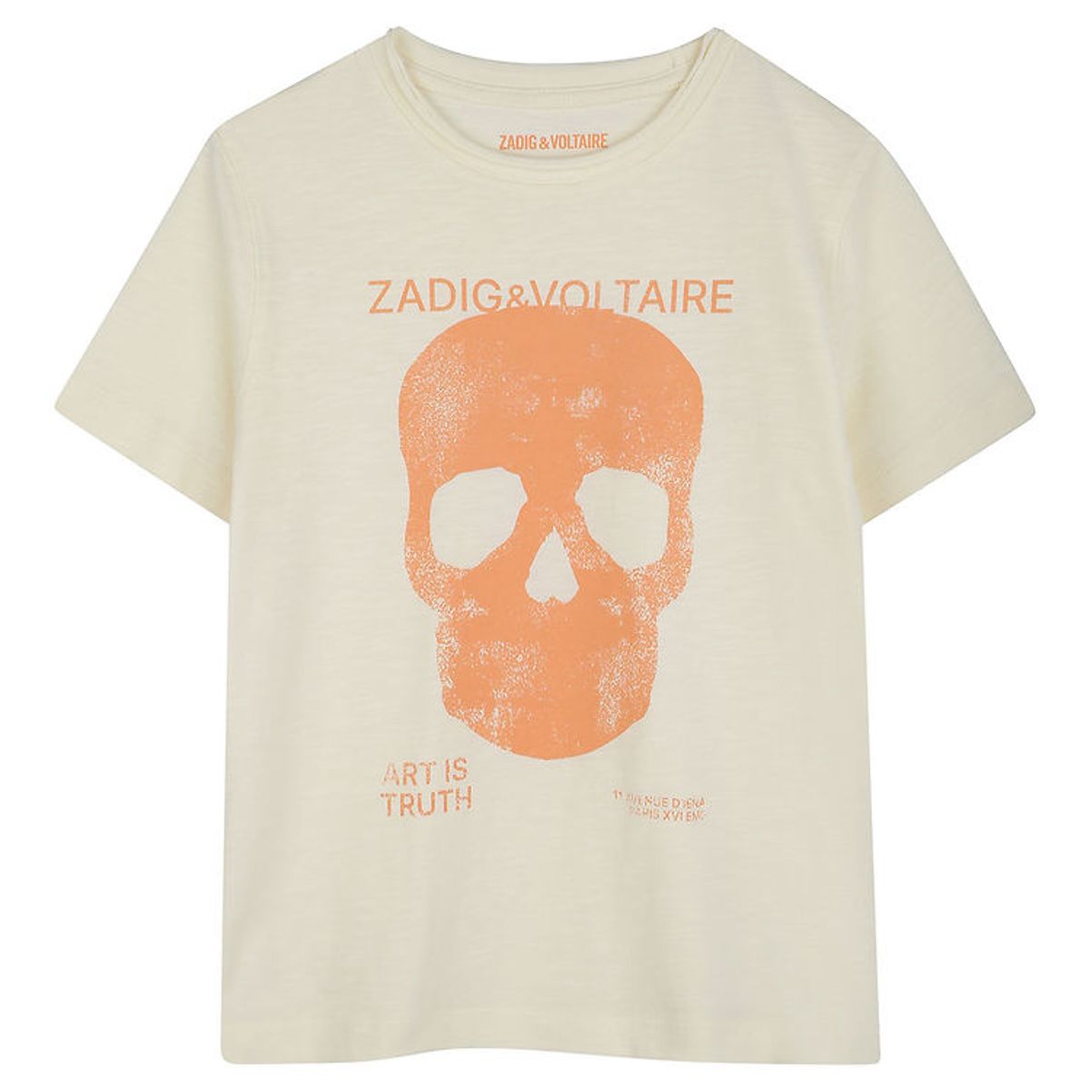 Zadig & Voltaire T-shirt - Offwhite/Orange m. Kranie