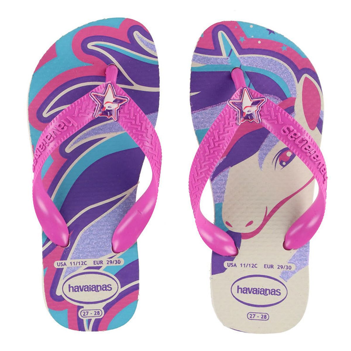 Havaianas Klipklapper - Kids Fantasy - Beige/Magenta Neon