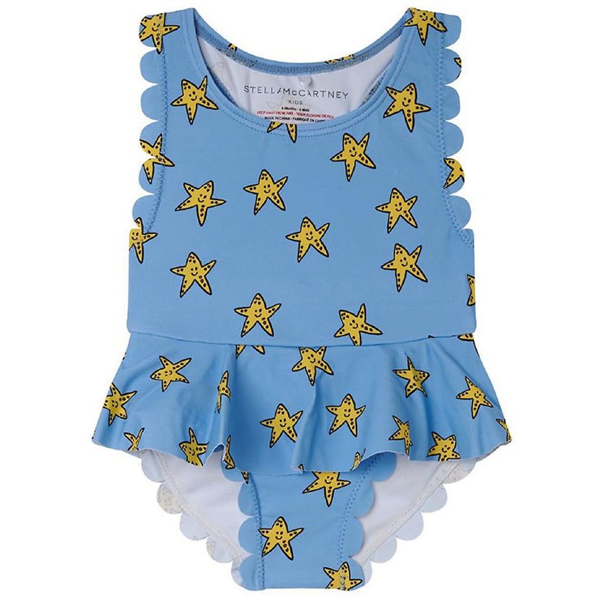 Stella McCartney Kids Badedragt - UV50+ - Blå/Gul m. Søstjerner