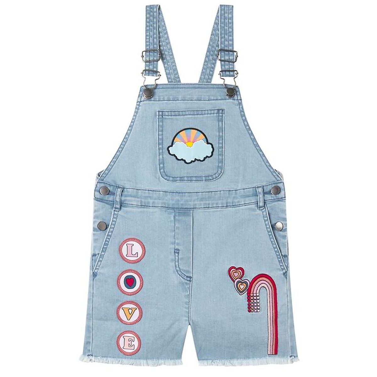 Stella McCartney Kids Smækbukser - Denim - Lyseblå m. Patches