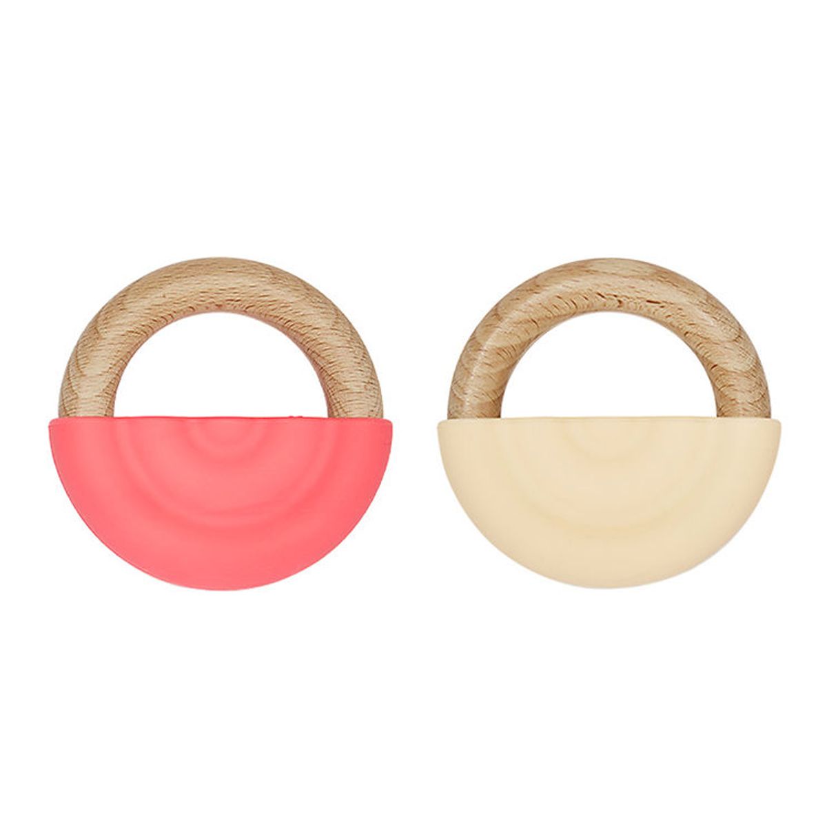 OYOY Bidering - Rainbow Teether - 2-pak - Cherry Red/Vanilla