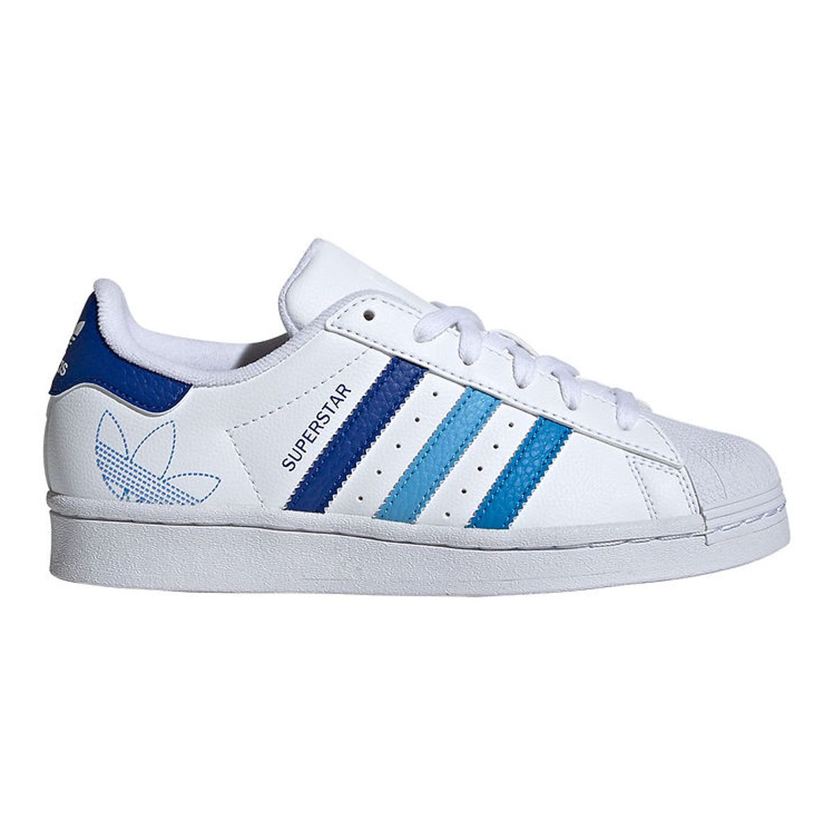 adidas Originals Sko - Superstar J - Hvid/Blå