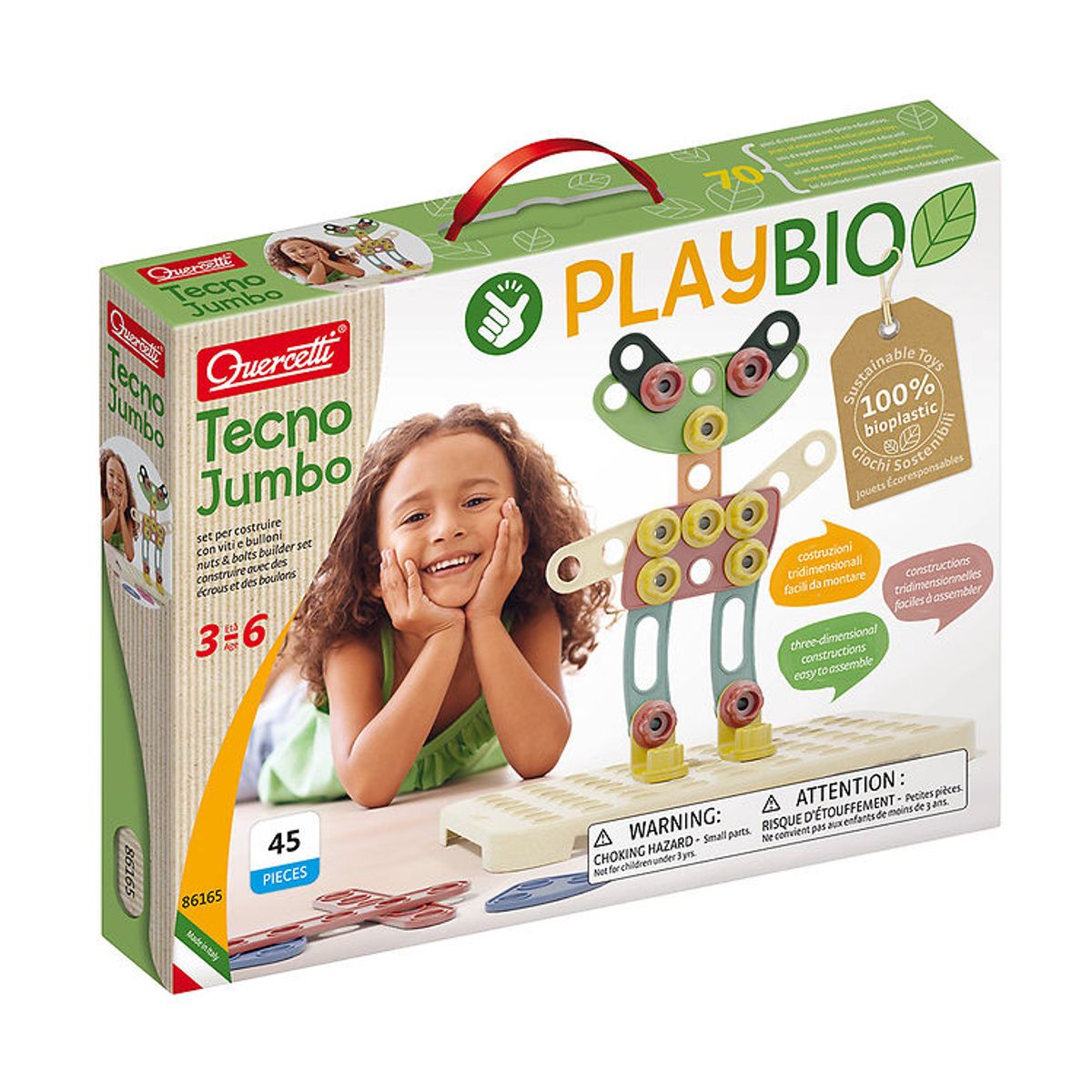 Quercetti Byggesæt - PlayBio Tecno Jumbo - 45 dele - 86165