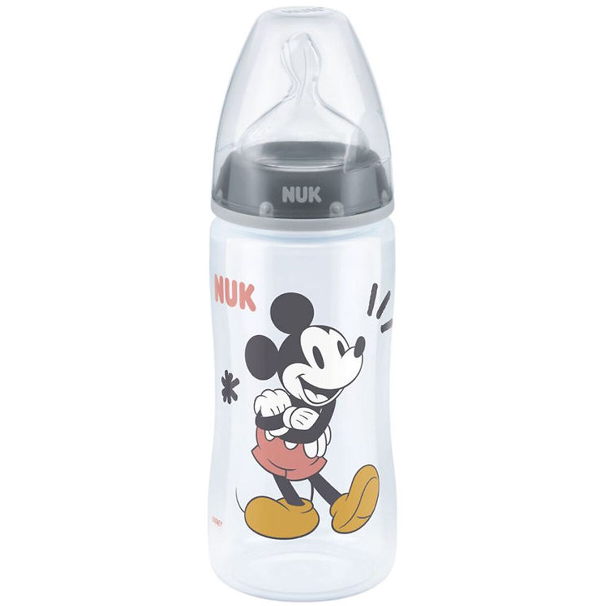 Nuk Sutteflaske - First Choice+ - M - 300ml - Mickey Mouse Grå