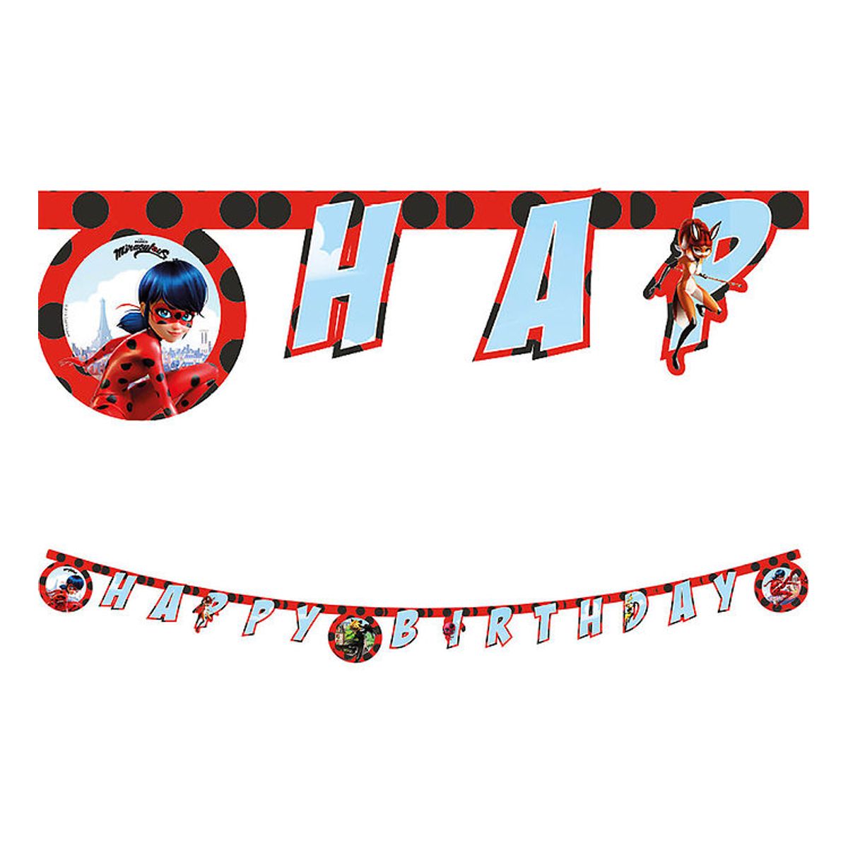 Decorata Party Happy Birthday Banner - Miraculous Ladybug