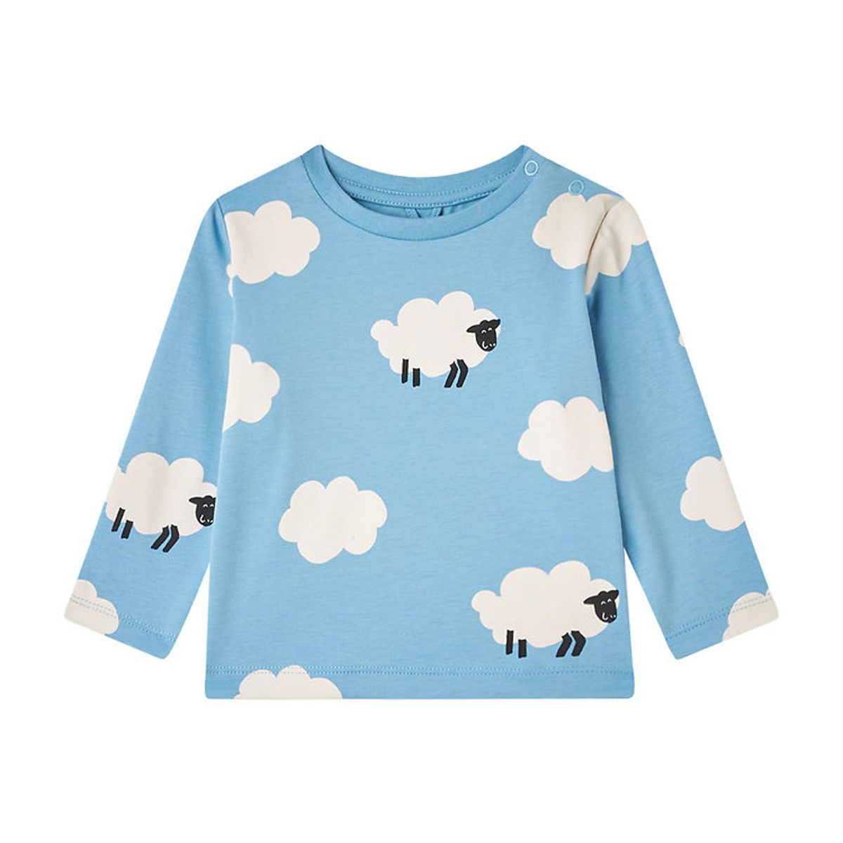 Stella McCartney Kids Bluse - Lyseblå/Hvid m. Skyer/Får