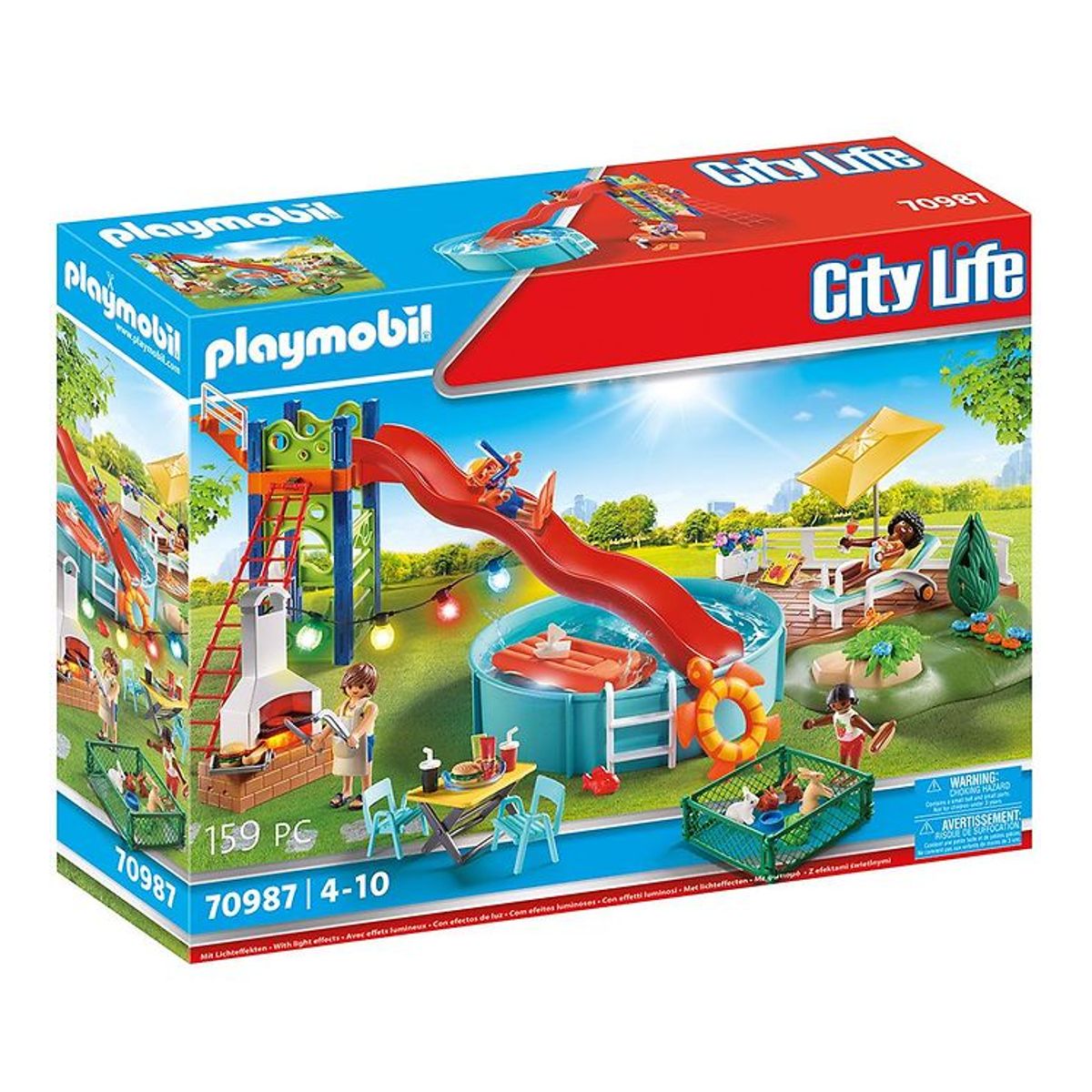 Playmobil City Life - Poolparty Med Rutsjebane - 70987 - 159 Del