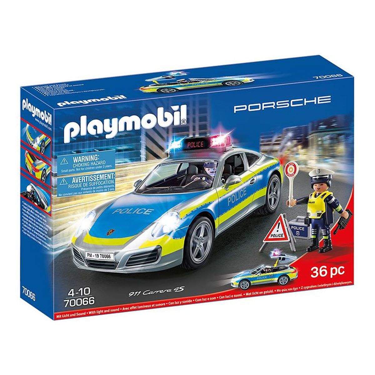 Playmobil - Porsche 911 Carrera 4S Politibil - Grå - 70066 - 36