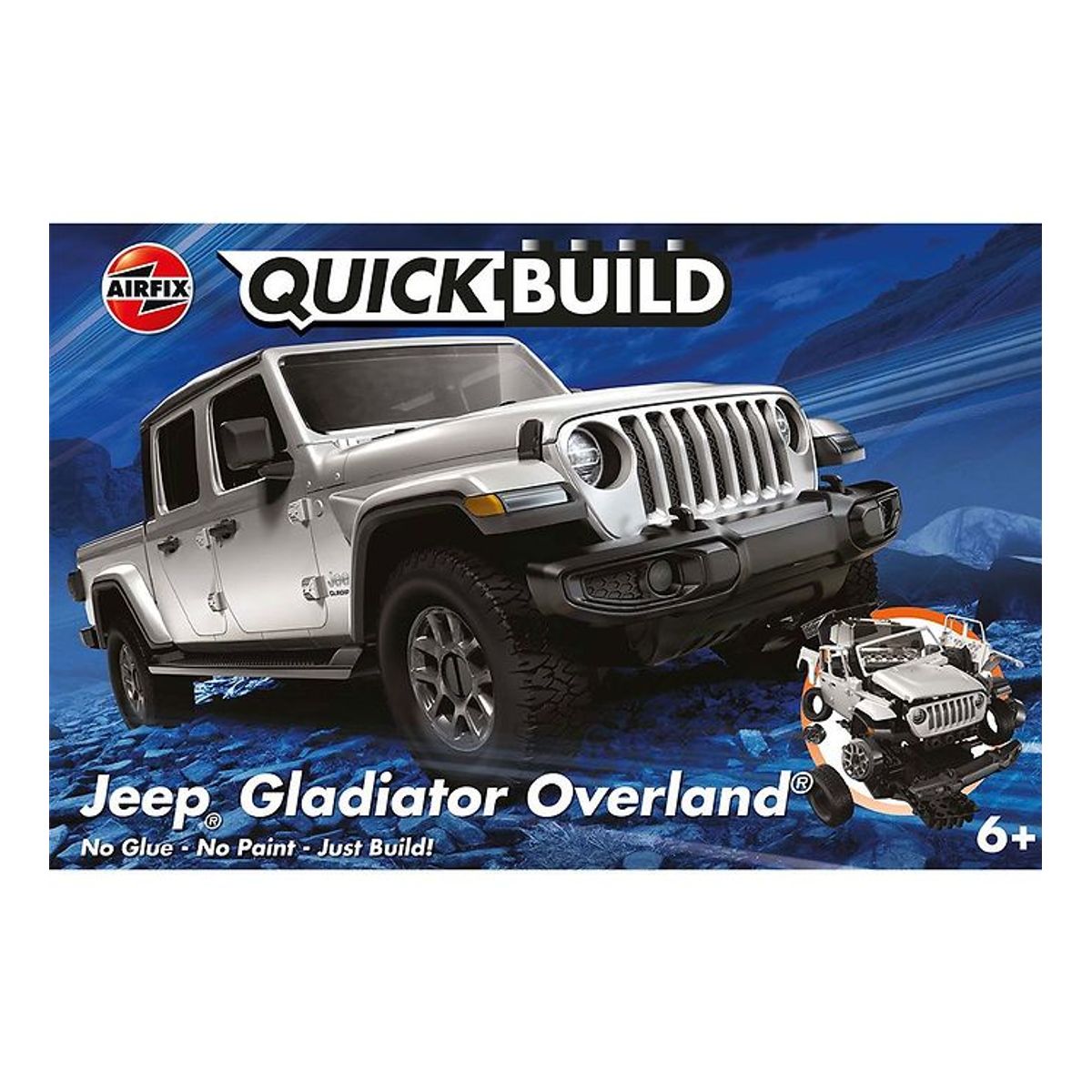 Airfix Sæt - QUICKBUILD - Jeep Gladiator Overland J6039 - 44 Del