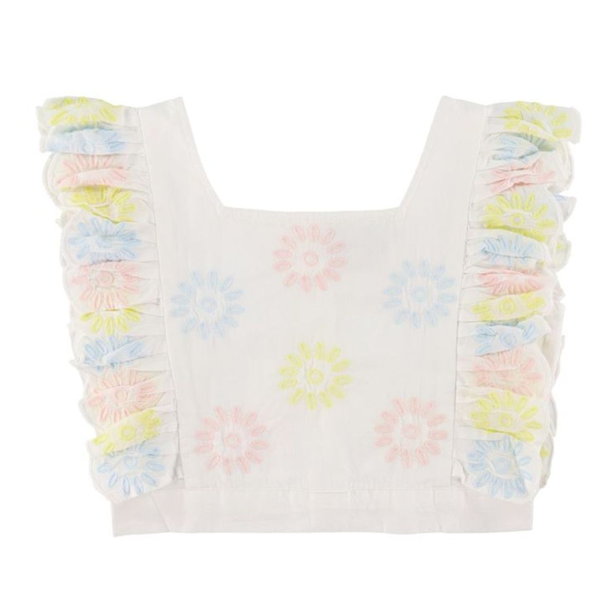 Stella McCartney Kids Top - Cropped - Hvid/Pastel m. Blomster