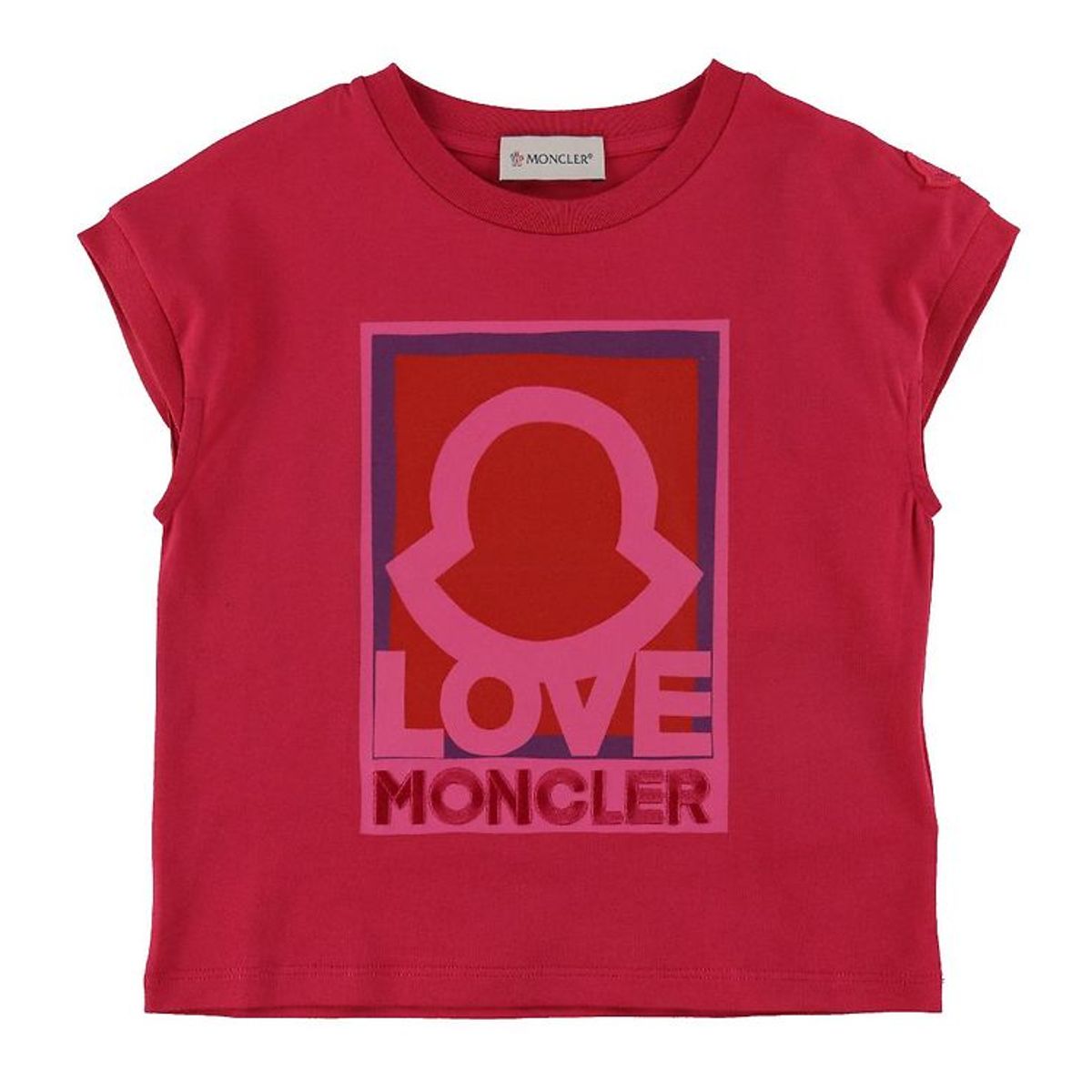 Moncler T-shirt - Fuchsia m. Logo