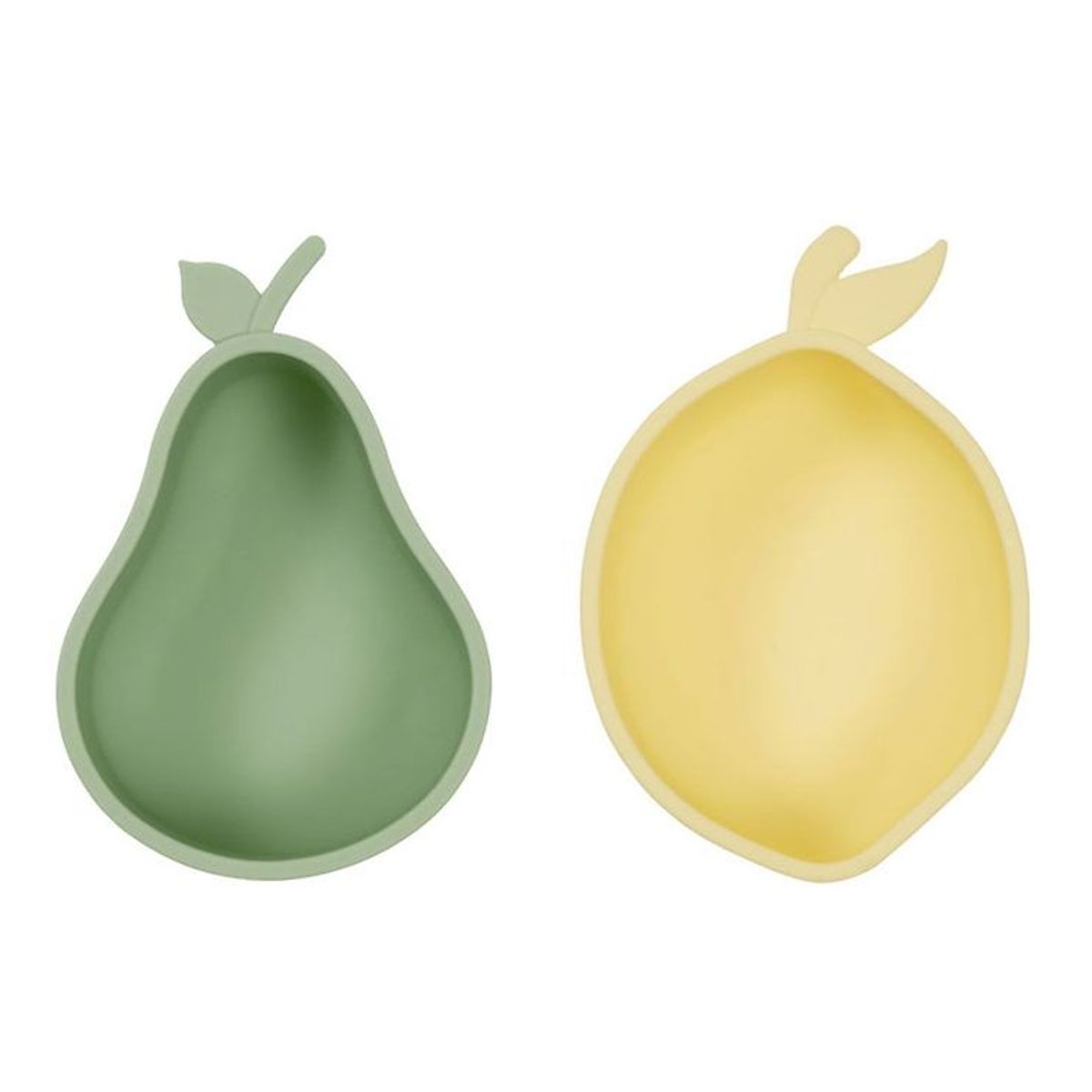 OYOY Snackskåle - 2-pak - Silikone - Lemon & Pear - Yellow/Green