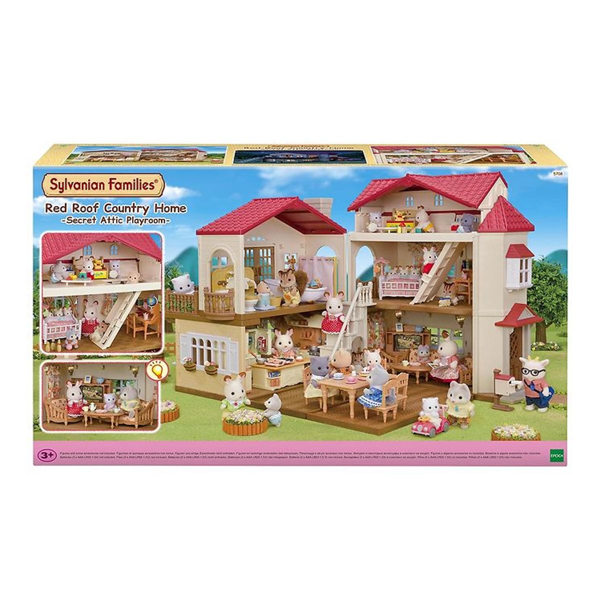 Sylvanian Families - Red Roof Country Home - Secret Attic Playro