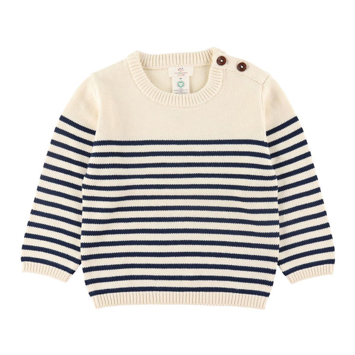 Copenhagen Colors Bluse - Strik - Cream Navy Combi