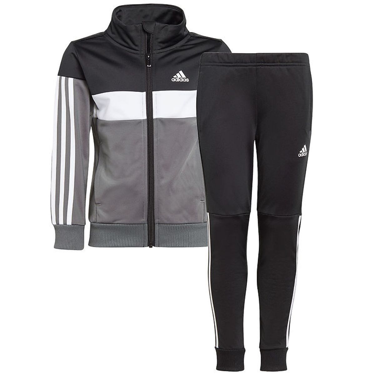 adidas Performance Træningssæt - Cardigan/Bukser - Sort/Hvid/Grå