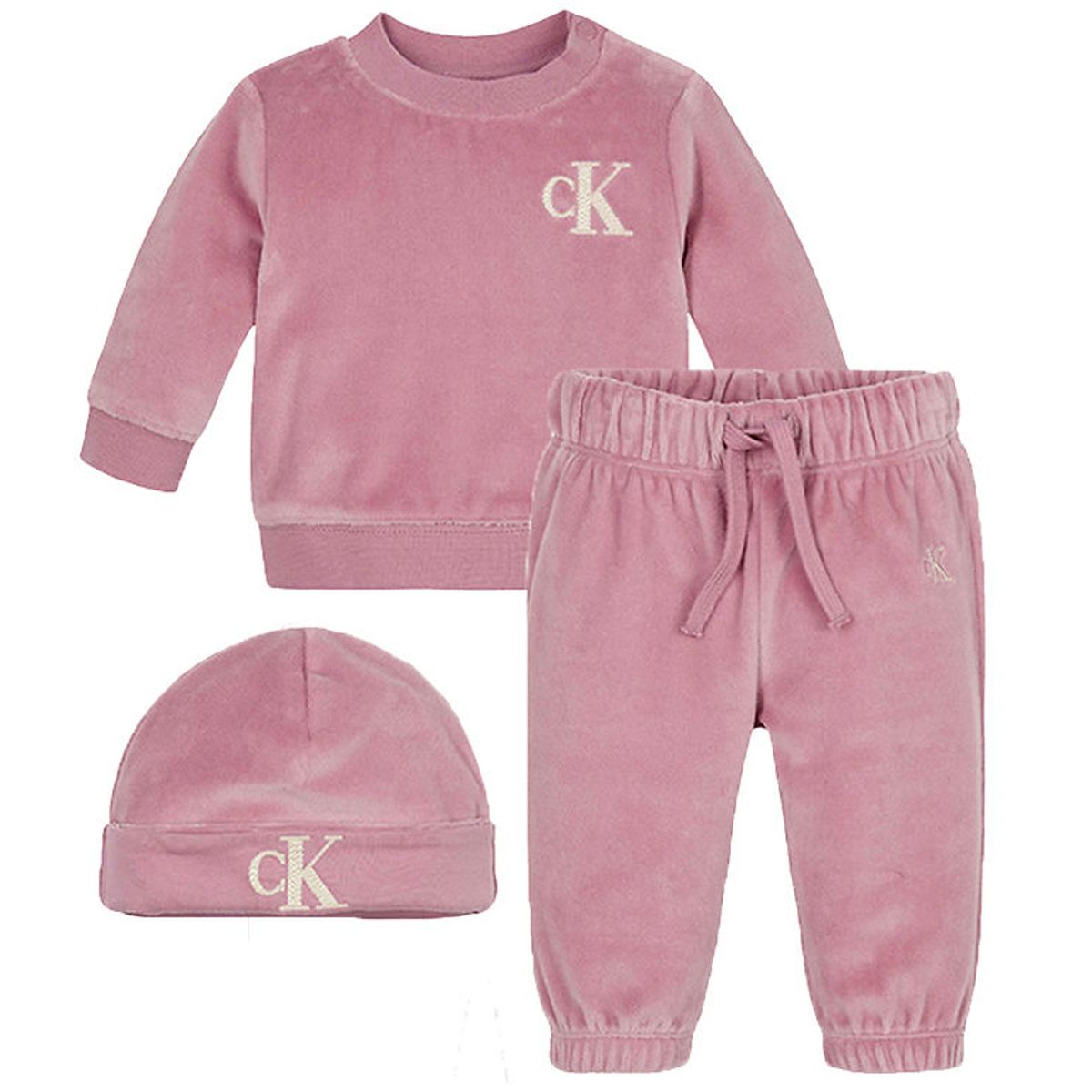 Calvin Klein Gaveæske - Bukser/Bluse/Hue - Velour - Foxglove