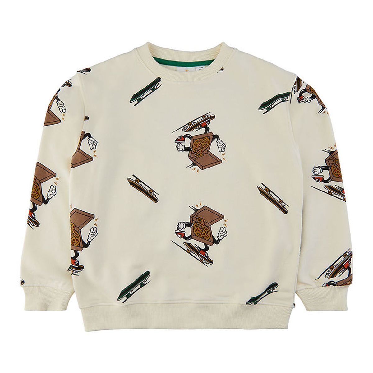 The New Sweatshirt - TnHudson - White Swan m. Pizza/Skateboard