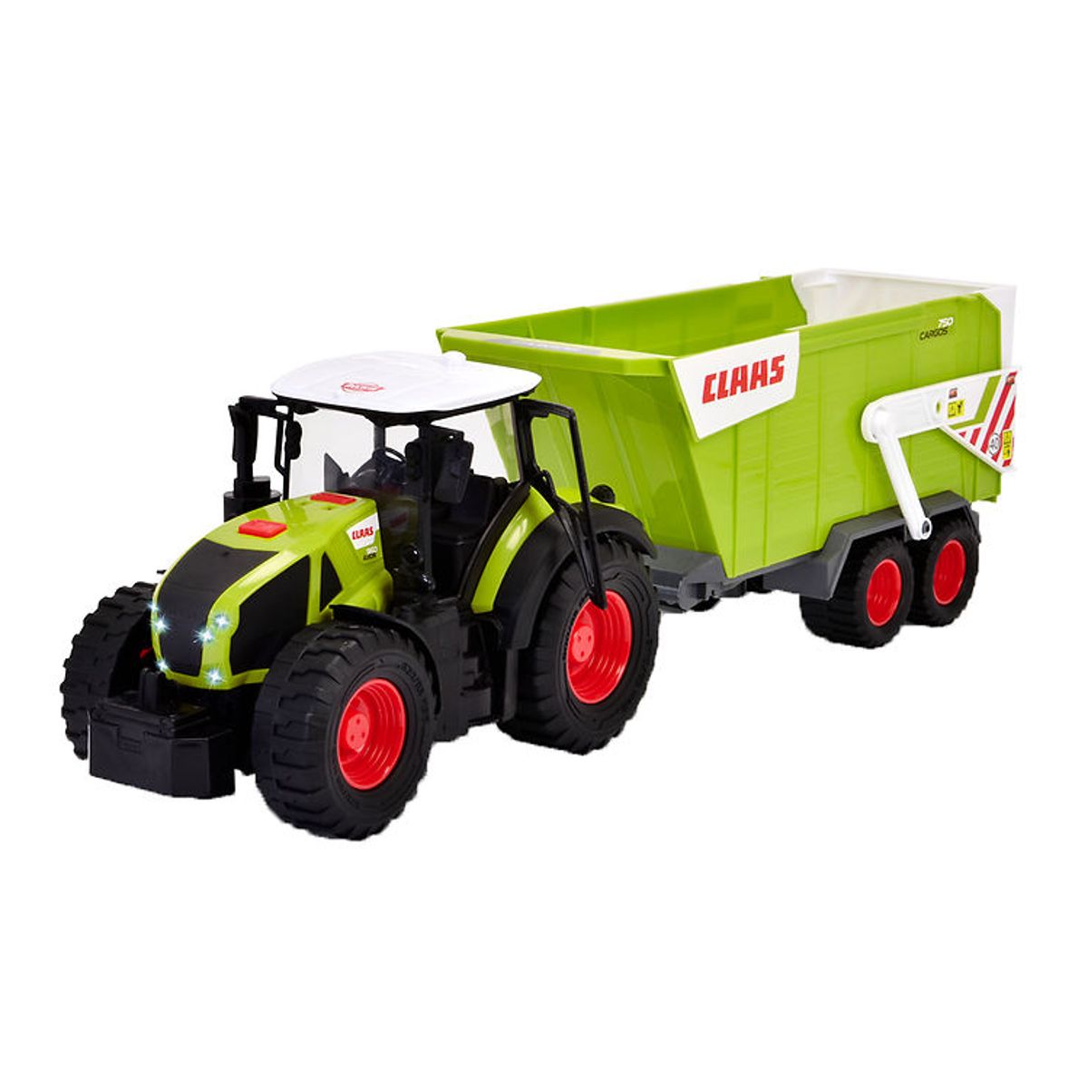 Dickie Toys Traktor - CLAAS Traktor m. Trailer - Lys/Lyd